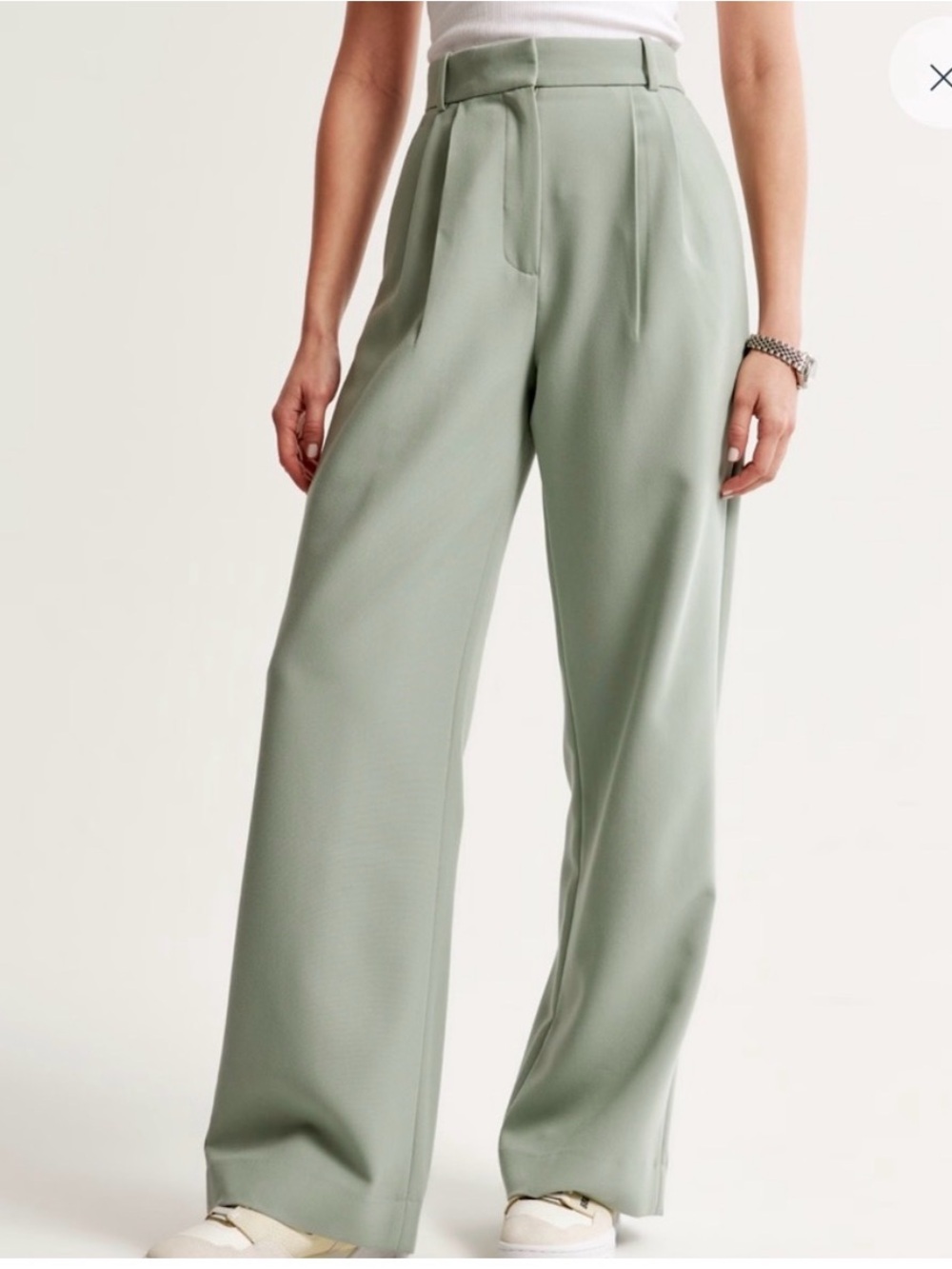 Abercrombie &Fitch Sloan Sage Pleated Wide Leg Hi-Rise Tailored Pants 24/00